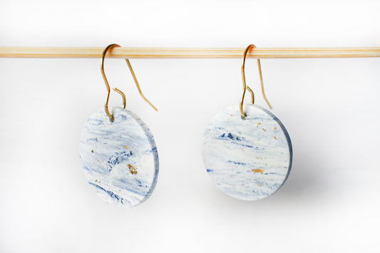 Seafoam discs on gold hooks | Earrings